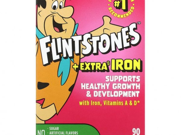Flintstones, Мультивитамины для детей, с дополнительным содержанием железа, 90 жевательных таблеток