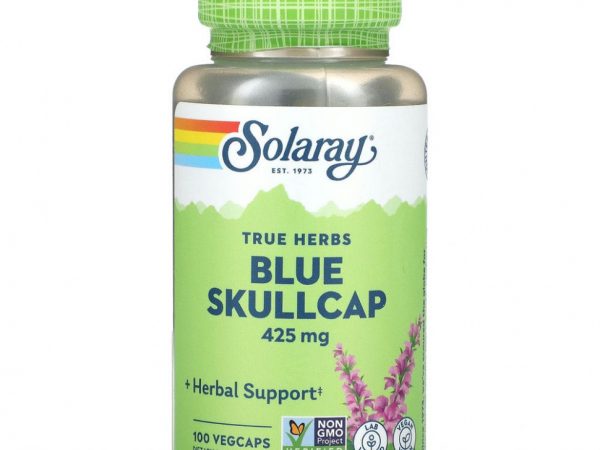 Solaray, True Herbs, синяя тюбетейка, 425 мг, 100 вегетарианских капсул