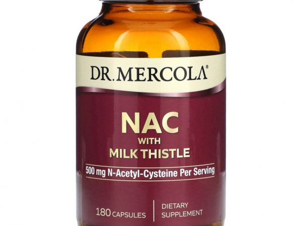 Dr. Mercola, NAC With Milk Thistle, 250 mg, 180 Capsules
