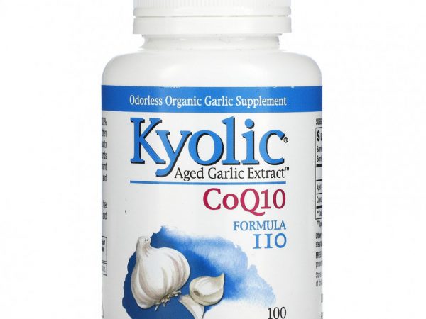 Kyolic, Aged Garlic Extract, CoQ10, формула 110, 100 капсул