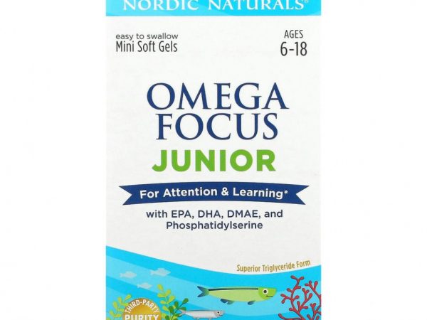 Nordic Naturals, Omega Focus Junior, для детей 6–18 лет, 120 мягких мини-таблеток