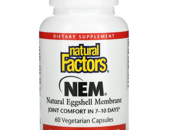 Natural Factors, NEM, натуральная оболочка из яичной скорлупы, 60 вегетарианских капсул