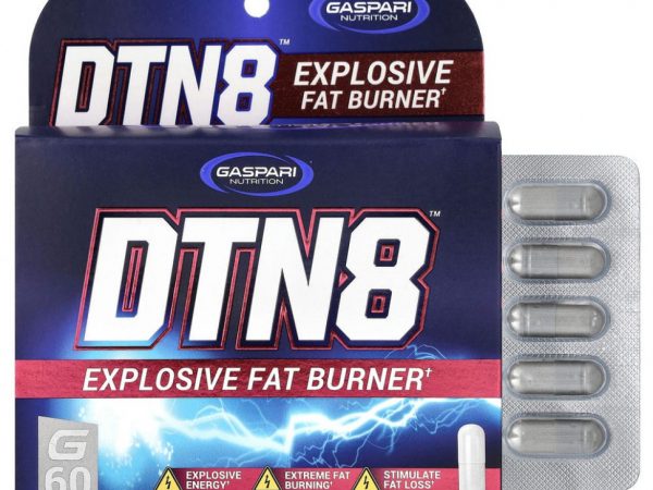 Gaspari Nutrition, DTN8, взрывное средство для сжигания жира, 60 капсул