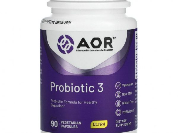 Advanced Orthomolecular Research AOR, Probiotic 3, 90 растительных капсул