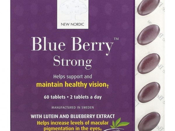 New Nordic, Blue Berry, добавка сильного действия, 60 таблеток