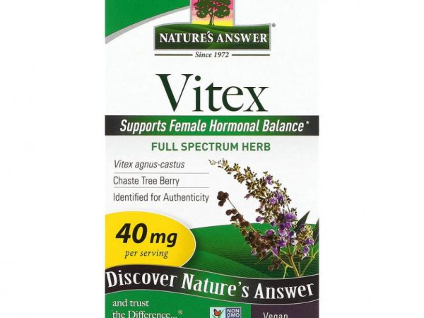 Nature's Answer, Vitex, ягоды монашьего перца, витекса священного, 90 вегетарианских капсул