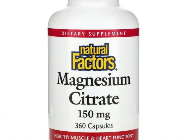 Natural Factors, Цитрат магния, 150 мг, 360 капсул