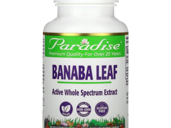 Paradise Herbs, лист банабы, 60 вегетарианских капсул