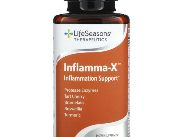 LifeSeasons, Inflamma-X, поддержка при воспалениях, 60 вегетарианских капсул
