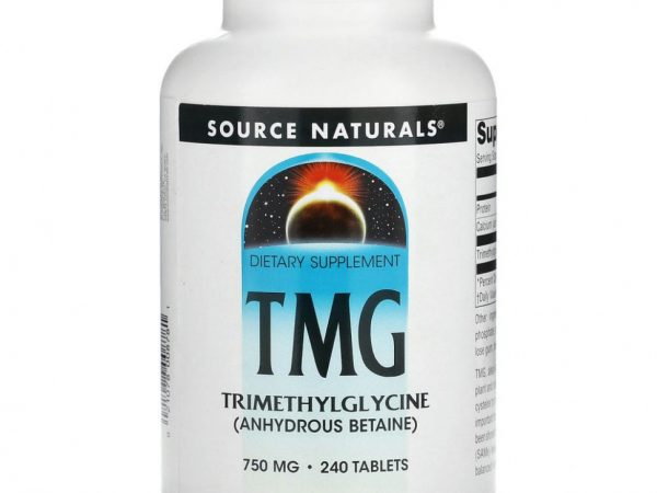 Source Naturals, TMG, триметилглицин, 750 мг, 240 таблеток