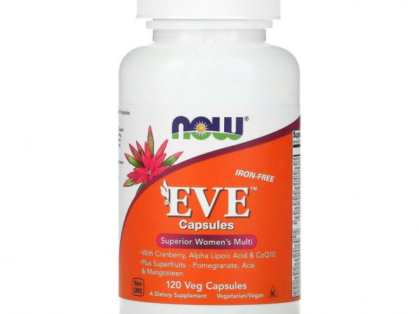 NOW Foods, Eve, эффективные мультивитамины для женщин, без железа, 120 растительных капсул