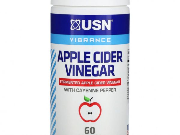 USN North America, Inc., Яблочный уксус с кайенским перцем, 60 растительных капсул