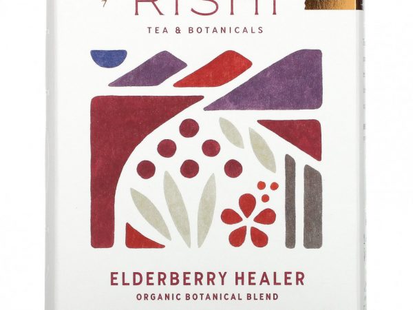 Rishi Tea, Elderberry Healer, без кофеина, 15 пакетиков, 60 г (2,11 унции)