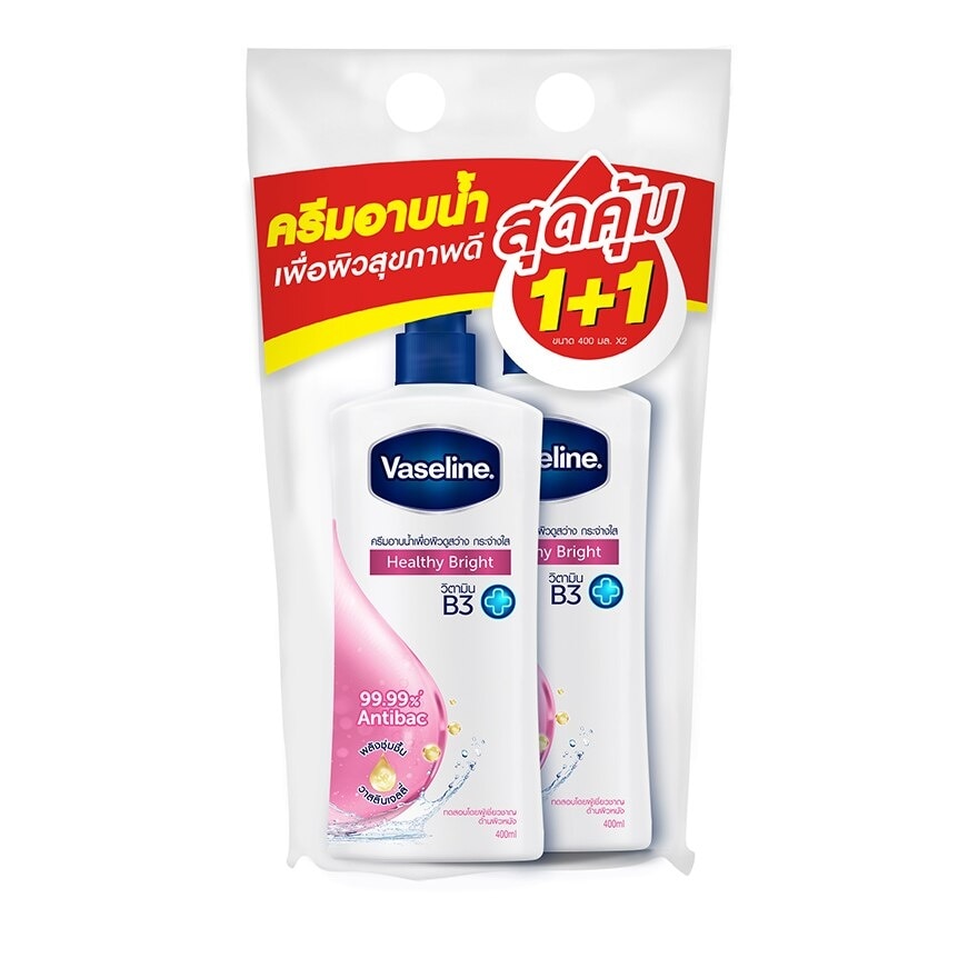 Vaseline Healthy Plus Body Wash Healthy Bright 400 Ml.Twin Pack