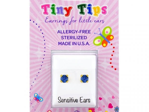 Studex Tiny Tips Earrings For Sensitive Ear Gold Plated 3mm Sep Sapphire