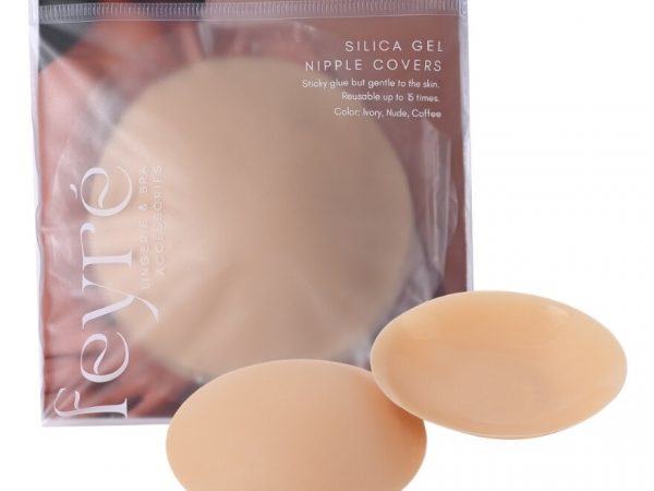 Feyre Silica Gel Adhesive Nipple Covers 8cm Nude