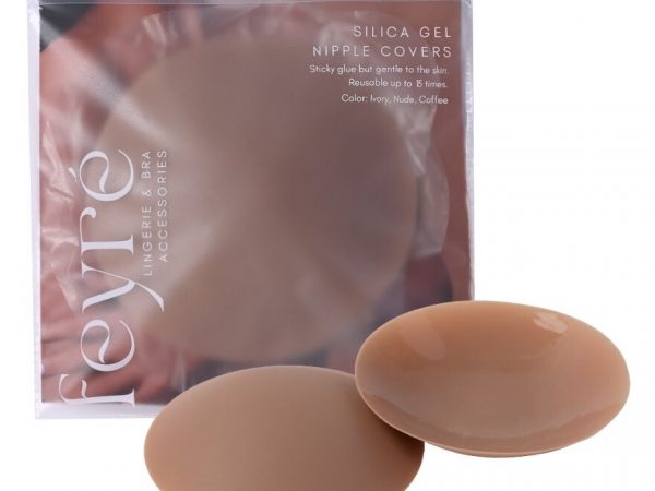 Feyre Silica Gel Adhesive Nipple Covers 8cm Coffee