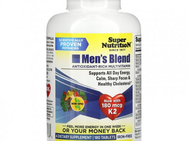 Super Nutrition, Men's Blend, смесь для мужчин,без железа, 180 таблеток