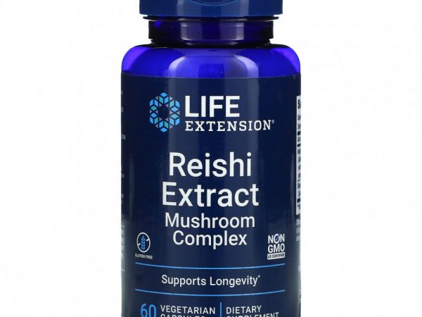 Life Extension, Комплекс с экстрактом грибов рейши, 60 вегетарианских капсул