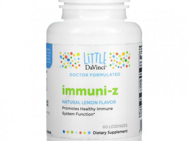 Little DaVinci, Immuni-Z, добавка для укрепления иммунитета, со вкусом натурального лимона, 60 пастилок