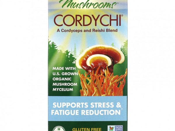 Fungi Perfecti, Host Defense Mushrooms, Кордичи, способствуют снижению стресса и усталости, 60 вегетарианских капсул