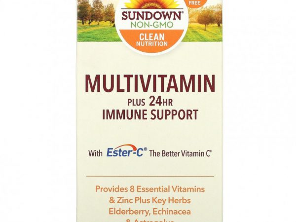 Sundown Naturals, Мультивитамины, поддержка иммунитета в течение 24 часов, 60 мягких таблеток