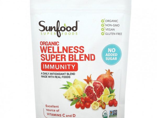Sunfood, Organic Wellness Super Blend, иммунитет, 227 г (8 унций)