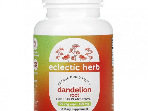 Eclectic Institute, Dandelion Root, Raw, 400 mg, 90 Non-GMO Veg Caps