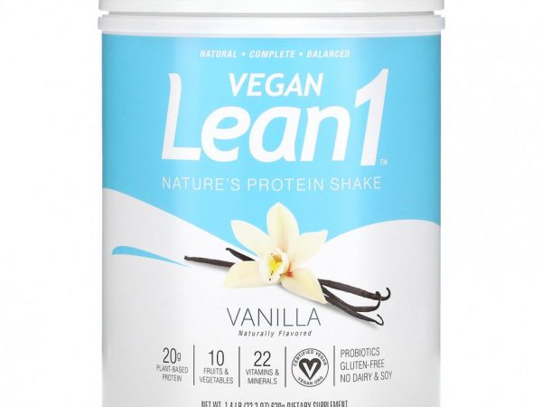 Lean1, Nature's Protein Shake, ваниль, 630 г (1,4 фунта)