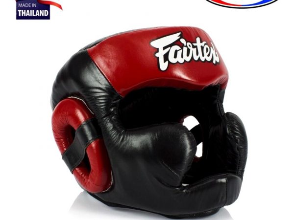 Боксерский шлем Fairtex HG-13FH Full Head Coverage M Red/Black