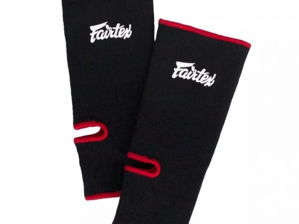 Хлопковая защита голени Fairtex AS-1 Black/Red