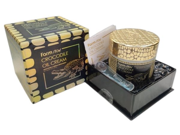 Корейский Farmstay Crocodile Oil Cream 70 г – антивозрастной увлажняющий крем с маслом крокодила