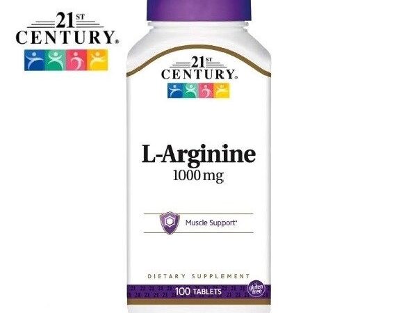 L-Arginine 1000 mg. 21st Century для сердца, выносливости и потенции, 100 капсул США