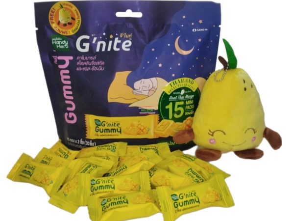 Препарат от бессонницы, для улучшения сна G'nite Gummy Handy Herb – мармелад c экстрактом рейши и L-теанином, вкус манго