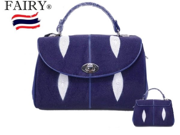 Сумка женская из натуральной кожи Ската Fairy Genuine Leather Product Model SRU161, синяя,  Таиланд