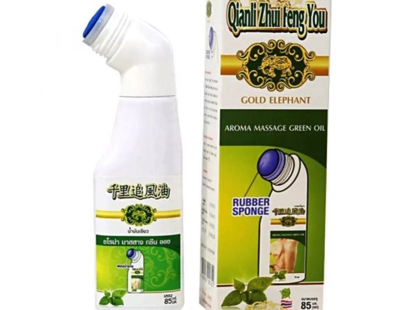 Тайское травяное масло от суставной и мышечной боли Gold Elephant Green Oil Rubber Sponge, 85 мл. Таиланд