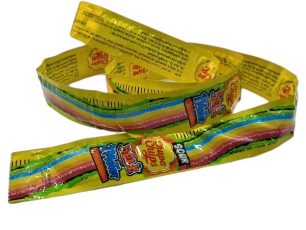 Жевательный мармелад Chupa Chups Sour Belt 1 Meter - Радужная кислая лента