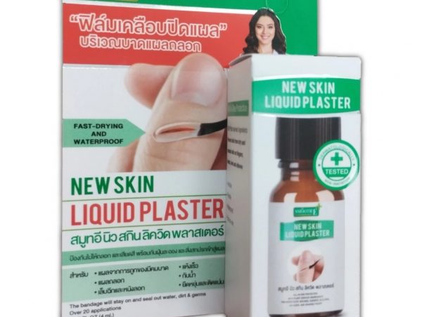 Жидкий пластырь Smooth E New Skin Liquid Plaster – водостойкий жидкий бинт для ран, трещин и царапин, 4 мл