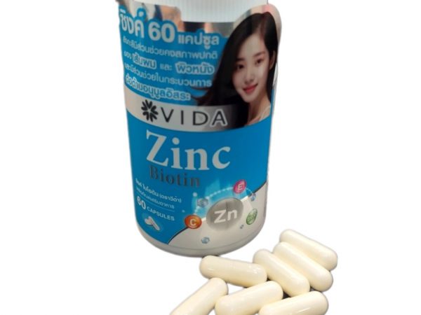 Zinc Biotin Vida – комплекс витаминов и минералов для здоровья кожи, волос и ногтей. Таиланд
