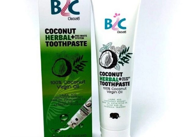 Зубная паста отбеливающая травяная на Кокосовом Масле BLC Coconut Herbal Toothpaste, 50 гр., Таиланд