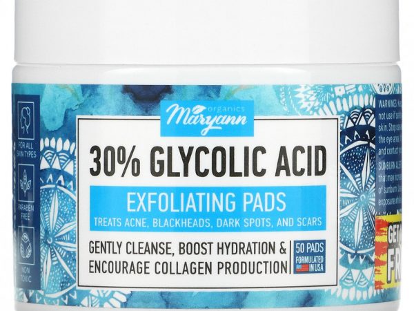Maryann Organics, Отшелушивающие диски с 30% гликолевой кислотой, 50 шт.