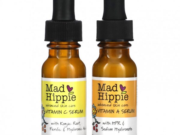 Mad Hippie, Day & Night Dual Pack, Vitamin C & Vitamin A Serum, 2 Bottles, 15 ml Each