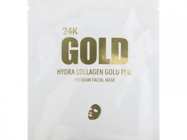 Lapcos, Hydra Collagen, косметическая маска для лица премиального качества с золотой фольгой 24K, 1 шт., 25 г (0,88 унции)