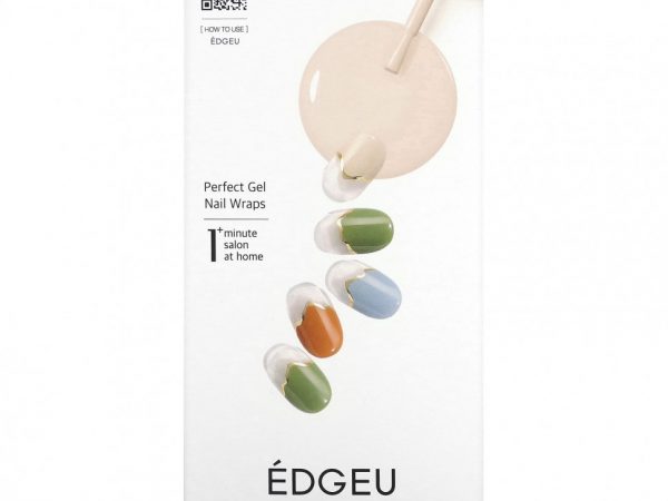 Edgeu, Гелевые обертывания для ногтей Perfect, ENA711, античный френч, набор из 16 полосок