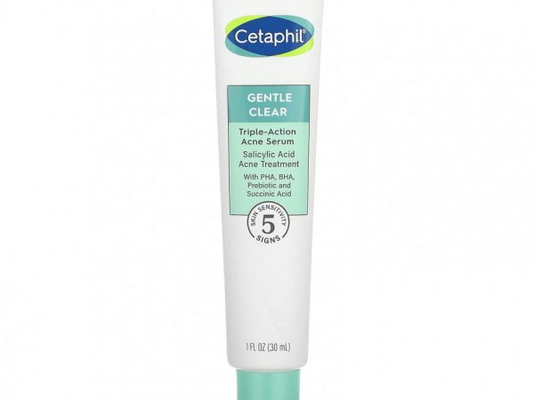Cetaphil, Gentle Clear, сыворотка тройного действия от акне, 30 мл (1 жидк. Унция)