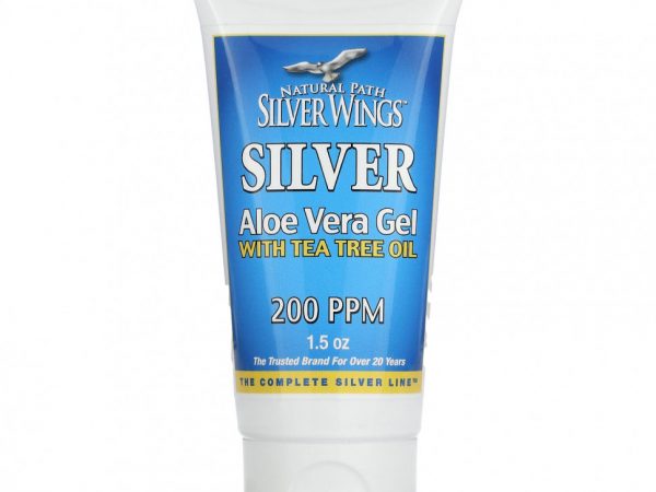 Natural Path Silver Wings, Silver, гель алоэ вера с маслом чайного дерева, 200 част. / Млн, 1,5 унции