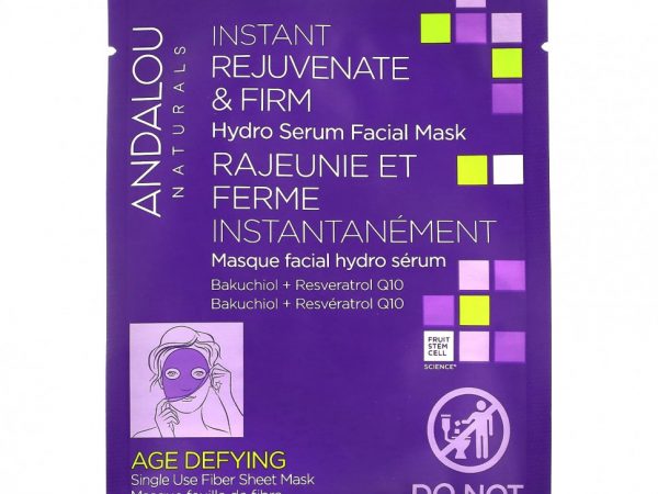 Andalou Naturals, Instant Rejuvenate & Firm, увлажняющая маска для лица с сывороткой, 1 листовая маска, 18 мл (0,6 жидк. Унции)