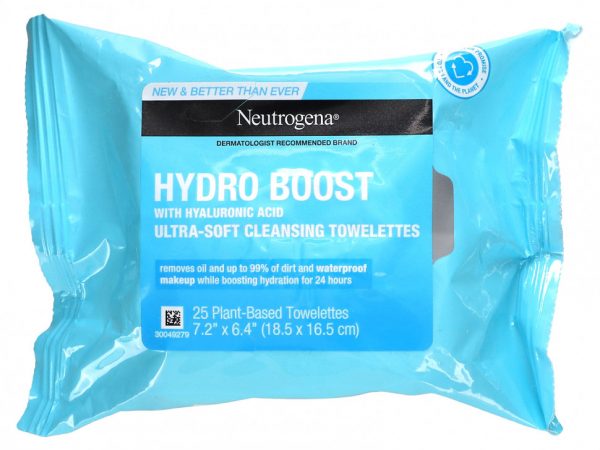 Neutrogena, Hydro Boost с гиалуроновой кислотой, ультрамягкие очищающие салфетки, 25 салфеток на растительной основе