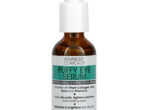 Advanced Clinicals, Puffy Eye Serum, профессиональная корректирующая сыворотка, 52 мл (1,75 жидк. Унции)