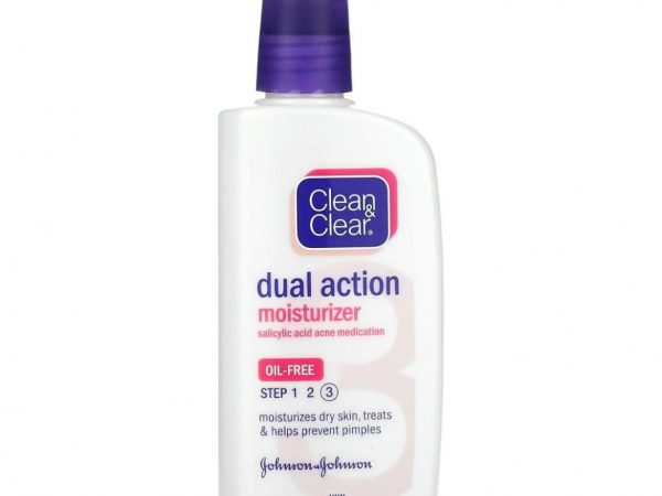 Clean & Clear, Увлажняющее средство двойного действия, лекарство от угревой сыпи с салициловой кислотой, 4 жидк. унц. (118 мл)
